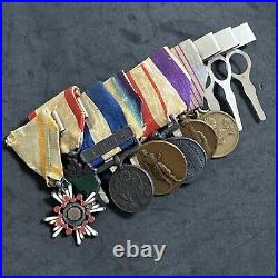 0611a WW1 Japanese Solider 7 pieces Medal Badge with 10 medal suspension bar