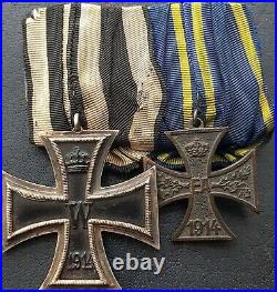 10582? German Prussian WW1 mounted medal group Iron Cross Brunswick Merit Cross
