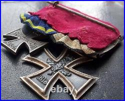 10582? German Prussian WW1 mounted medal group Iron Cross Brunswick Merit Cross