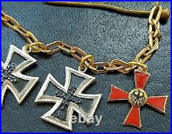 10740? German post WW2 1957 pattern miniature chain Iron Cross War Merit Cross