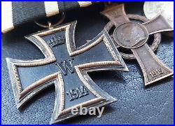 10795 German Saxony WW1 mounted medal group Iron Cross War Merit Cross
