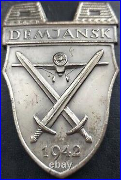 10895? German army Wehrmacht post WW2 1957 pattern Demjansk shield 1942 ST&L