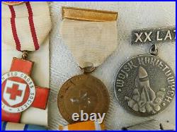 10x WW1 WW2 + LATER FULL SIZE RED CROSS UNITED NATIONS POLISH USA MEDALS ETC