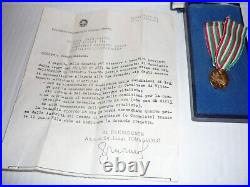 18Kt Gold WWI Medal Italy Great War Victory With Letter From President