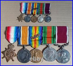 1914 Star Trio WW2 & LSGC UK Full & Mini Size Medal Group 1st Dragoon Guards