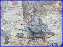 1917 Ex voto dipinto grazia ricevuta Soldati Guerra Altipiani Asiago Dipinto WW1