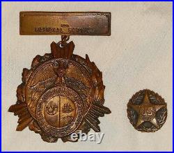 1917 WW1 Service Medal Perth Amboy NJ Whitehead & Hoag Victory Medal Lapel Pin