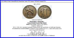 1919 WORLD WAR I Global PEACE Medal Male Nudes WWI Antique VINTAGE Medal i87644
