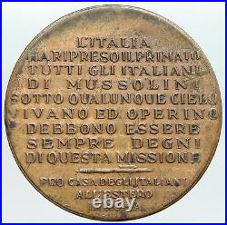 1940's ITALY Benito Musollini WORLD WAR II Vintage ITALIAN Tribute Medal i89203