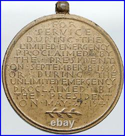 1940s USA Liberty Sword WORLD WAR II American Defense Vintage Medal Coin i87593