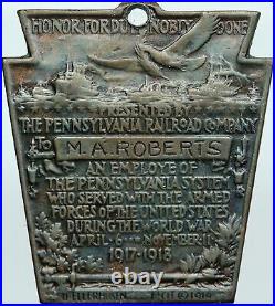 1944 USA Pennsylvania Railroad AWARD World War I OLD Antique Token Medal i88519