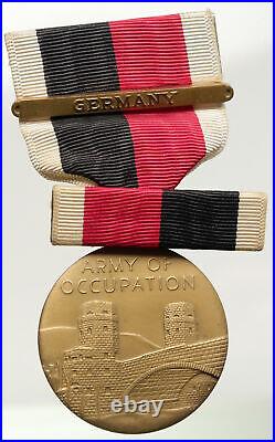 1945 USA American ARMY OF OCCUPATION WWII WORLD WAR II OLD Ribbon Medal i93155