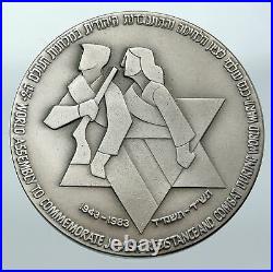 1983 ISRAEL Large WORLD WAR II RESISTANCE COMBAT 35 Yr Anniv Silver Medal i85586