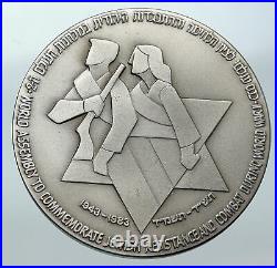 1983 ISRAEL Large WORLD WAR II RESISTANCE COMBAT 35 Yr Anniv Silver Medal i85587