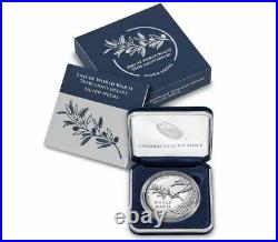 2020 END OF WORLD WAR II 75th ANNIVERSARY AMERICAN EAGLE SILVER MEDAL OGP