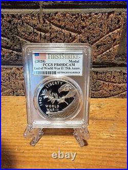 2020 End of World War II WWII 75th Anniversary Silver Medal PCGS PR69 DCAM