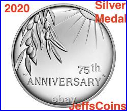 2020 P End of World War 2, II 75th Anniversary 1oz Silver Medal Eagle NGC PF69