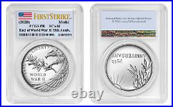 2020 P End of World War 2, II 75th Anniversary Proof Silver Medal PCGS PR70 FS