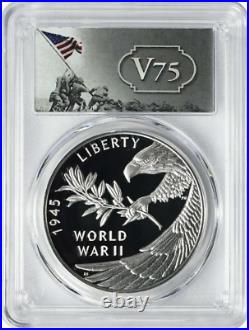 2020 P, PCGS PR70 DCAM FS, End of World War II (2) 75th Anniversary Silver Medal