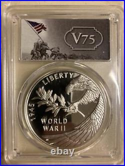 2020 P, PCGS PR70 DCAM FS, End of World War II 75th Anniversary Silver Medal Ogp