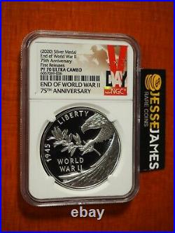 2020 Silver Medal End Of World War II Ngc Pf70 Ultra Cameo First Releases 1 Oz