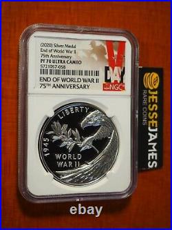 2020 Silver Medal End Of World War II Ngc Pf70 Ultra Cameo Vday Label 1 Oz