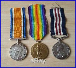 3 Original WW1 Medals War Victory & George V Bravery In The Field R. F. A R. A