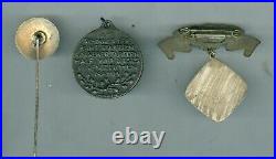 3 World War I German Military Medal, Badge and Stick Pin, US WWI Veteran Estate