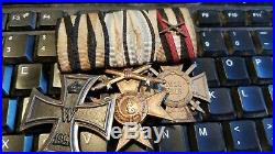 3- Ww1 German Military Medal Rack L -see Store Sale -auctions -combine Shipp