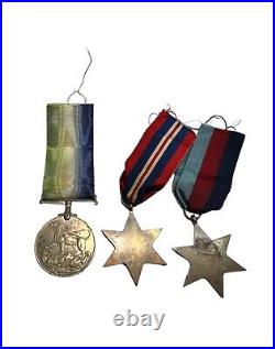 3 x WWII Campaign Medals 1939-45 Star, Atlantic Star & War Medal 39-45 with BOX