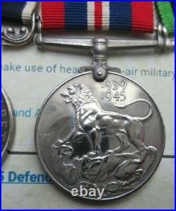 5 Medal Group To Sgt Towers Raf Lsgc Burma Star War Medal & Ribbon Bar