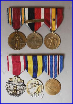 6 WWII US Naval & Military Medals for Named Naval Officer (&Commorative Medals)