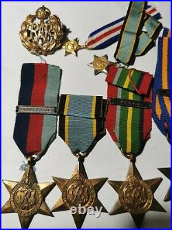 6 x British WW2 RAF medals The Air Crew Europe Star RAF badge The pacific star