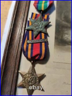 6 x British army WW2 medals with photo in frame the star battle of Britain