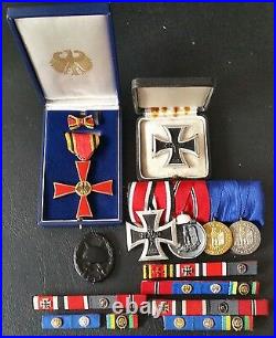 7183 German veteran post WW2 1957 pattern medal grouping Iron Cross Wound B