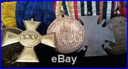 7192 German WW1 mounted medal group Iron Cross China Medal Bavarian Medals