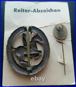 7462? German post WW2 1957 pattern Riding Badge Das Reiterabzeichen BRONZE