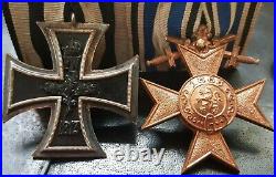 7714? German Prussian WW1 mounted medal group Iron Cross Bavarian Merit Cross