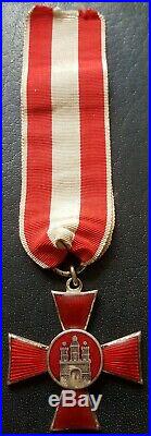 8398 German WW1 Hamburg Hanseatic Cross medal Hanseatenkreuz enamelled