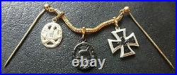 8459? German post WW2 1957 pattern miniature chain Iron Cross Gen Assault Badge