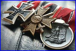 8529 German mounted medals post WW2 1957 pattern Iron Cross Eastern Front ST&L