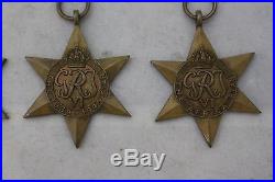 8 WW1 Medals Star of AFRICA, ITALY, 1939-45, France & Germany, 1914-15 E. Fittes-250