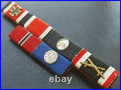 9931? German post WW2 1957 pattern ribbon bar Iron Cross Wound Badge War Merit