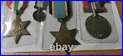 9 x ww2 British medals The africa star the atlantic star, The air crew Europe