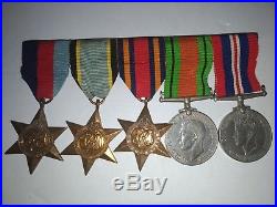 Air Crew Europe Star Ww2 Group Of 5 Medals With Miniatures