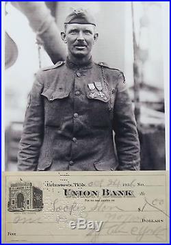 Alvin C. York World War I Medal Of Honor Recipient Hero In France Autograph