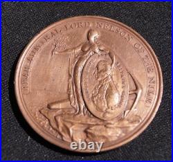 Antique 1798 ORIGINAL Bronze British Military Naval Battle Medal READ RARE