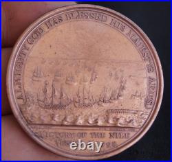 Antique 1798 ORIGINAL Bronze British Military Naval Battle Medal READ RARE