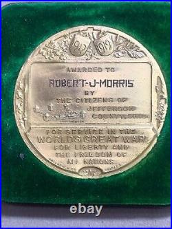 Antique 1917-1919 Post Wwi Commemoration Of Peace With Victory Service Medal