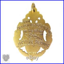 Antique Australian WW1 9ct gold return services shield medal pendant Aronson